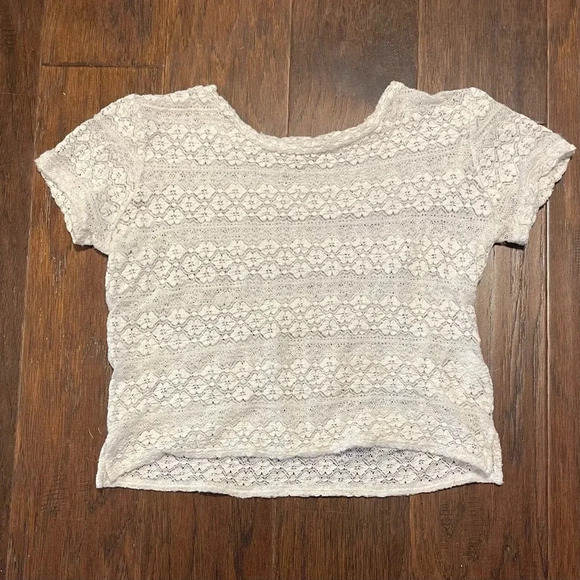 American Eagle Outfitters White Crochet Coquette Lace Blouse - Picture 2 of 9